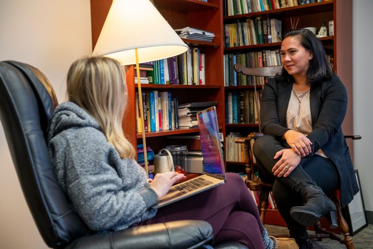 Monica Pal, PhD '13, became director of ӰƬ's Center for Psychological Services and director of Practicum Training—working hands-on with a psychology student.